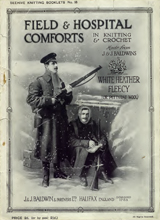 Field & hospital comforts in knitting & crochet - made from J & J Baldwins white heather fleecy or petticoat wool