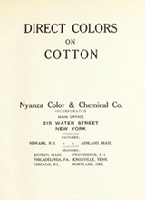 Direct colors on cotton by Nyanza Color & Chemical Co., author