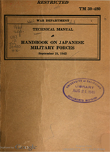 Handbook On Japanese Military Forces, 1942
