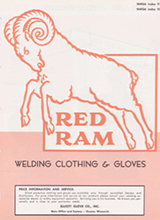 Red Ram Welding Clothing & Gloves by Elliott Glove Co., Inc. Publication date 1963-11-15