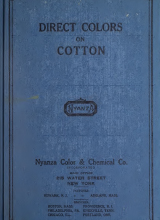 Direct colors on cotton by Nyanza Color & Chemical Co., author