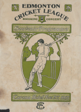 Edmonton Cricket League smoking concert 1912
