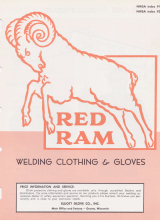 Red Ram Welding Clothing & Gloves by Elliott Glove Co., Inc. Publication date 1963-11-15